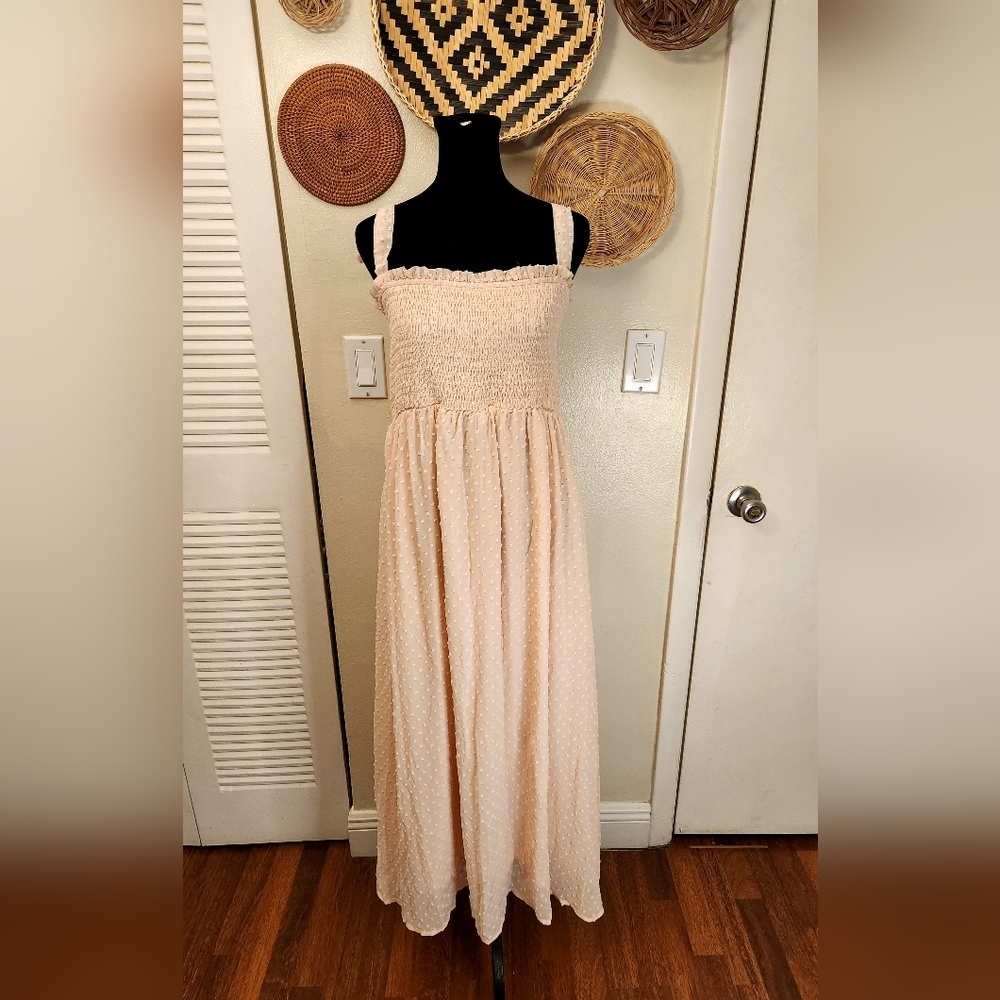 Sleeveless Smocked Maxi Dress With Side Split - Picture 2 of 9